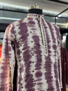 Kurta en coton léger avec manches plus silencieuses et courtes pour les fêtes formelles et toutes les occasions-vêtements indiens et pakistanais - Product Image 6