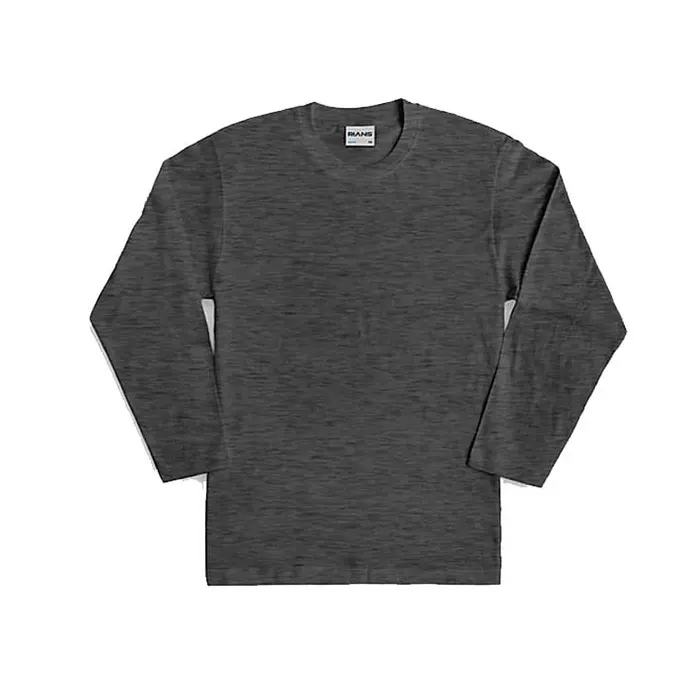 Vendita calda magliette a maniche lunghe Melange grigio scuro 100% cotone Comfort colori magliette Multisize Multicolor