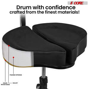 5 Core <b>Drum</b> Throne 5 Padded Split Spine Support 4 Legged 441Lb Capacity Stool w Backrest - Product Image 6