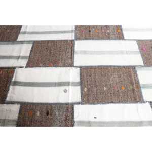 พรมวินเทจขนาด 5x7.7 ฟุต พรมตุรกี พรมลายขาวแบบนามธรรม - Product Image 4