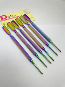 Dual Ended Rainbow Coated <b>Nail</b> <b>Pusher</b> Stainless Steel <b>Nail</b> <b>Cuticle</b> <b>Pusher</b> Dead Skin Remover Pedicure Manicure <b>Nail</b> Cleaner Tool - Product Image 4