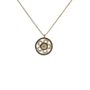 Collier à pendentif en métal doré design mauvais œil - Product Image 1