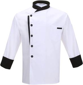 Uniforme de Chef de manga larga de alta calidad, chaquetas de Chef ejecutivo, uniforme de cocina de Chef corto, uniforme de restaurante, camisa con logotipo - Product Image 5