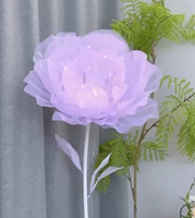 Decoración de Boda, Flor Artificial de Seda Acrílica LED, Rosa Amapola Gigante de Cabeza Grande, IP65, Alta Calidad