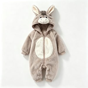 Mono de Bebé con Capucha de Burro de Felpa Personalizado, Disfraz de Animal para Recién Nacido, Traje de Nieve Suave con Relleno de Algodón PP, Navidad - Product Image 2