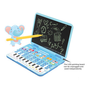 QS新设计学前教育绘画玩具塑料3色二合一卡通发光二极管写字板套装儿童玩具礼品 - Product Image 4