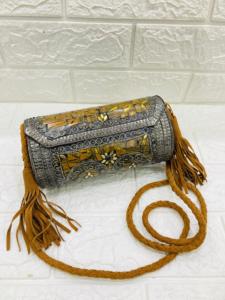 Bolso de mano con solapa de mosaico de Metal de diseñador hecho a mano para damas Accesorio de noche de moda exclusivo - Product Image 5