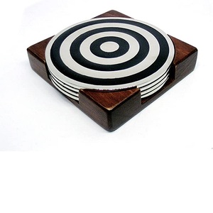 MS INC Design <b>Set</b> <b>Of</b> <b>6</b> Metal <b>Coaster</b> Kitchen Ware Product For Tea Coffee <b>Table</b> Top Decorative <b>Coaster</b> - Product Image 4