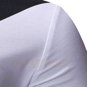T-shirts pour hommes respirants et ajustés, en tricot uni, vêtements décontractés, couleurs personnalisées, logo, séchage rapide, coton/polyester de haute qualité - Product Image 5