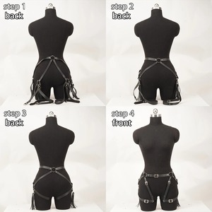 Ceinture porte-jarretelles sexy pour femme en cuir véritable, style gothique, bondage, cuisse, lingerie fétichiste, personnalisable, qualité supérieure - Product Image 6