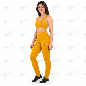 Women Yoga Set <b>Scrunch</b> Sculpting Stretch Fabric Sports Bra and High Waist <b>Leggings</b> Complete Two Piece Matching Activewear Set - Product Image 2