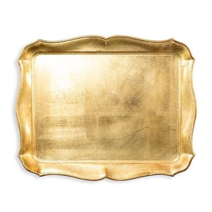 Mesa de té con plato de fruta de Metal dorado, bandeja cuadrada de lujo para decoración del hogar - Product Image 1