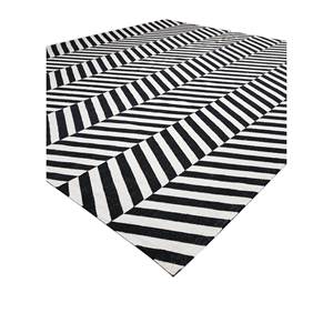 พรมขนสัตว์ทอมือลายตารางเชฟรอนรูปสี่เหลี่ยมผืนผ้า รุ่น ADWL-123 ยี่ห้อ Alhambra Ivory สำหรับห้องนอน ห้องนั่งเล่น เหมาะสำหรับวัยรุ่น - Product Image 2