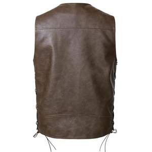 ¡Novedad de 2025! Chaleco de moto de cuero en blanco para hombre, diseño personalizado, chaquetas de cuero con cremallera estampadas, ropa de invierno transpirable - Product Image 6