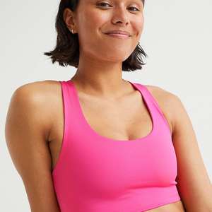 High Impact Unified Micro <b>Bandeau</b> Black <b>Sports</b> <b>Bra</b> Strapless Design Cutout Back Feminine Quick Dry Comfortable Gym <b>Bra</b> for Women - Product Image 4
