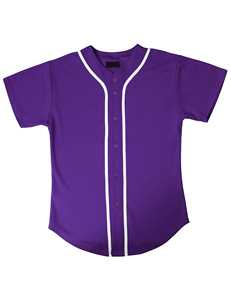 Camiseta de béisbol morada para hombre, uniforme deportivo de poliéster transpirable de manga corta con botones, ropa de equipo con logotipo personalizado - Product Image 5