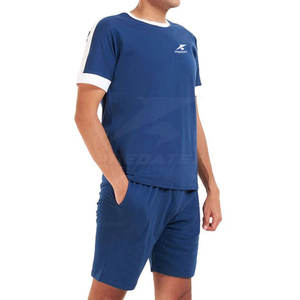 Meilleures ventes Ensemble t-shirt et short deux pièces décontracté pour hommes Logo personnalisé respirant pour l'été - Product Image 3