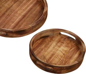 Lot de 2 paniers à fruits en bois pour comptoir, caisses d'organisation pour cuisine, salle de bain, garde-manger pour fruits, légumes, pain - Product Image 3