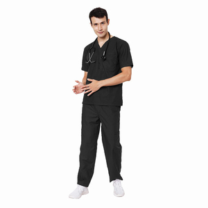 Meilleure qualité médecins col en v hommes soins infirmiers gommages uniformes ensembles gommages médicaux en gros hommes hôpital uniforme chemises et pantalons - Product Image 1
