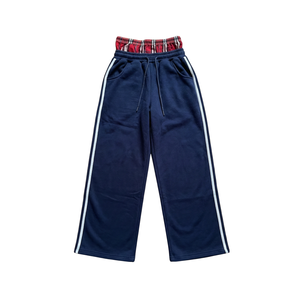 กางเกงวอร์มลายสก็อตเอวสองชั้นแบบกำหนดเอง น้ำหนักเบา ทรงโอเวอร์ไซส์ ขากว้าง ทรงแบ็กกี้ มีแถบข้าง รับผลิตตามแบบ (OEM) ขายส่ง กางเกงฮิปฮอป - Product Image 5