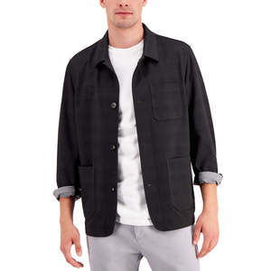 Giacca a Quadri Alfani da Uomo Vestibilità Regolare Nera Taglia Grande - Product Image 1