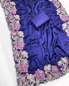 Prix d'usine à forte demande indien Georgette Saree mousseline de soie à bas taux pour les vêtements de fête et de mariage - Product Image 2