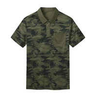Polo à manches courtes camouflage pour homme, sur mesure, fabricant OEM, grande taille, décontracté, tissé, 100% polyester, motif imprimé