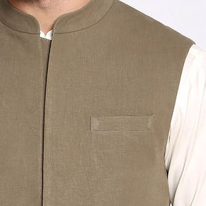 Gilet grande taille de qualité supérieure pour homme, coupe ajustée, sans manches, en toile respirante, vêtements d'extérieur à la mode pour les mariages d'automne - Product Image 5