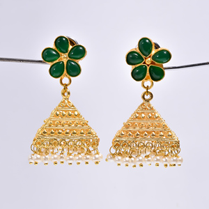 Boucles d'oreilles en laiton plaqué or 14k belles pierres précieuses grossiste de bijoux en pierres précieuses en laiton fait à la main fabricant de bijoux en laiton personnalisé - Product Image 6