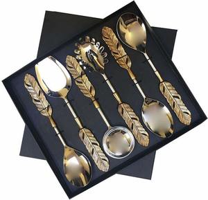 Acier nouveau design indien fait à la main en acier inoxydable ensemble de service à salade cuillère fourchette Spinner pour la maison hôtel restaurant événements - Product Image 6