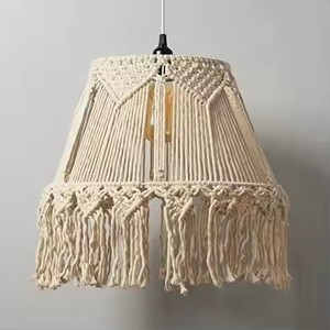 Buy Handmade <b>Macrame</b> Lamp <b>Shade</b> Boho Hanging Pendant <b>Light</b> for Modern Office & Bedroom - Product Image 1