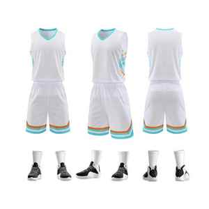 Uniforme de maillot de basket-ball brodé réversible de haute qualité pour hommes maille de Sublimation personnalisée à séchage rapide avec conception d'équipes - Product Image 4