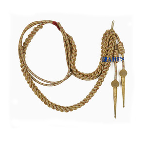 Aiguillettes de alambre de lingotes de oro personalizados, cordón de uniforme, cordones de alambre de lingotes, uniforme Aiguillette con puntas doradas - Product Image 6