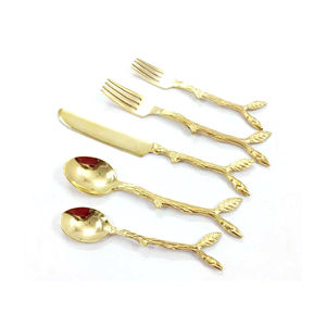 Juego de cubiertos de acero inoxidable fabricados en la India de gran calidad a un precio asequible Acabado dorado para cena de boda - Product Image 3