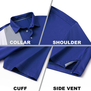 Nuevos polos de golf para hombre, camisas de polo de manga corta con ajuste seco, rendimiento informal, absorbe la humedad, polos de bloque de color - Product Image 3