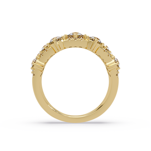 Women's <b>Rings</b> 18K Pure Gold Multi Row Round Lab Grown Diamond <b>Ring</b> Stacking Band Wedding <b>Ring</b> for Elegant Gift'st Fine jewelry - Product Image 4