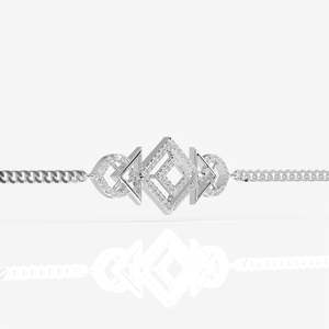 Pulsera de Plata de Ley para Hombre Trikonya, Elegante Brazalete de Moissanita para Él - Product Image 4