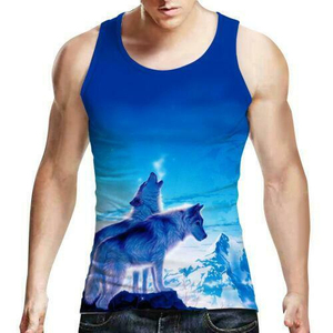 OEM Sublimation Breathable Quick Dry Sweat Absorbent <b>Mens</b> Tank Tops Gym <b>Singlets</b> Custom Logo Cotton Polyester - Product Image 2