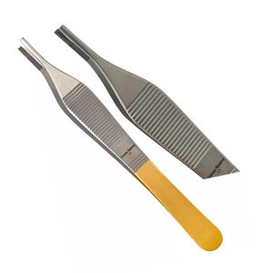 Fórceps de pulgar de tejido marrón Adson, instrumento médico, de tejido Adson fórceps, dientes dentados 1x2, Instrumentos dentales microquirúrgicos - Product Image 1