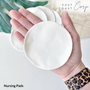 Almohadillas de lactancia reutilizables orgánicas para maternidad, almohadillas de lactancia de bambú y algodón transpirables blancas lisas naturales - Product Image 2