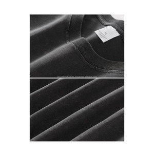 T-shirts à manches courtes pour hommes en coton 100% tricoté de haute qualité, imprimés sur mesure, respirants, à séchage rapide, fabriqués en usine, teinture unie, coupe classique - Product Image 2