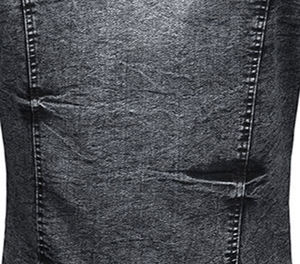 แจ็คเก็ตยีนส์ทรงบอมเบอร์ผู้ชาย ขายส่ง ราคาถูก สไตล์ฮิปฮอป ขาดๆ แต่งคอตั้ง จัดส่งเร็ว - Product Image 4