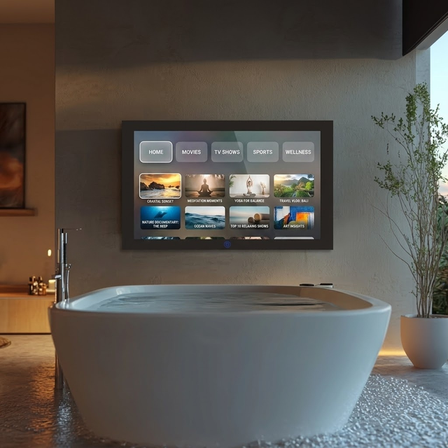 Luxury Ultra Thin Smart Android Bathroom TV Waterproof Mirror Television High Definition for Hotel Home Spa Project