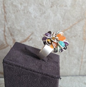 Wholesale Custom Bezel Setting <b>Quartz</b> Women's Engagement <b>Ring</b> Handcrafted Multiple Gemstones Trendy Wedding Gift OEM Option - Product Image 2