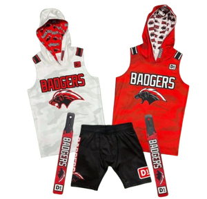 Uniformes de football 7v7 personnalisés pour équipes adultes, imprimés par sublimation, respirants, séchage rapide, grandes tailles, sans manches, compression Spandex/Nylon - Product Image 3