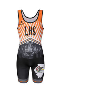 Singlet de lutte hommes une pièce équipement de sport de compression pour les matchs d'entraînement MMA fitness gym et événements sportifs - Product Image 1