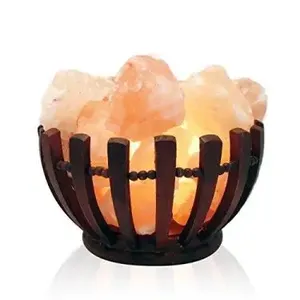 Sian Enterprises SE-1515 Himalayan Salt Lamp with Organic Material Metal Basket Folk Art Style for Home Decoration - Product Image 5
