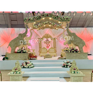 Impresionante apariencia de madera FRP Elephant Mandap para boda Gorgeous Elephant Mandap para bodas South Wedding FRP Elephant Mandap USA - Product Image 1