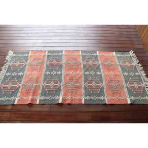 พรมขนาด 2.7x5.7 ฟุต, พรมวินเทจตุรกี, พรมขนสัตว์ลายดอกไม้สีแดง - Product Image 3