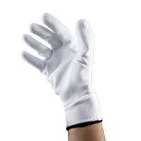 Gants de travail flexibles respirants de haute qualité, en PU blanc, ajustés et confortables